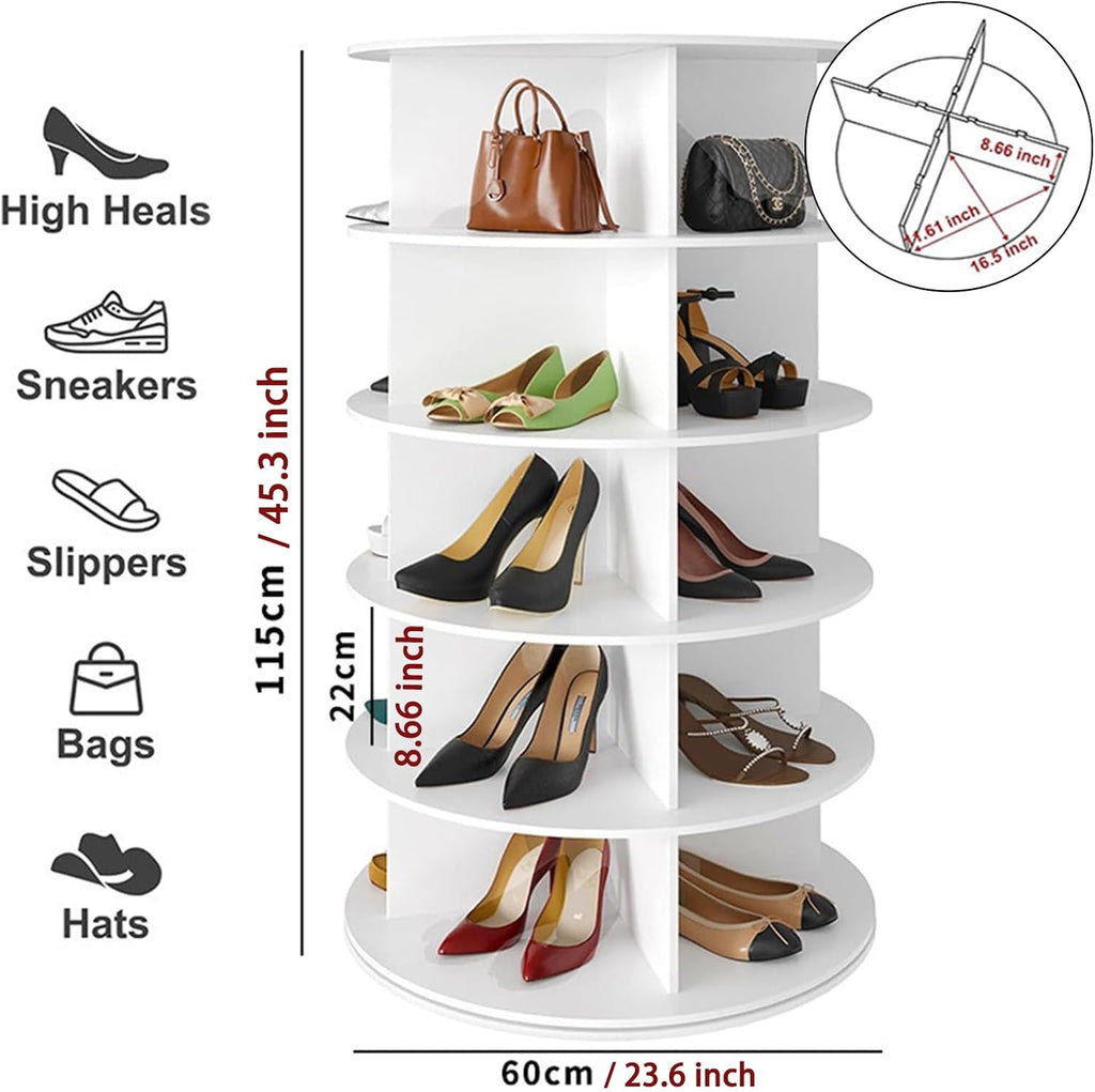Étagère à chaussures rotative à 360 °